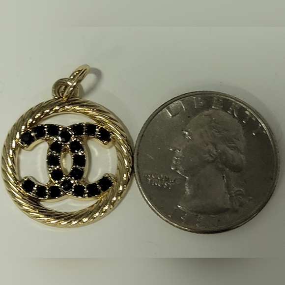 Gold Plated Layered Necklace, Chanel Zipper Pull - Picture 4 of 5